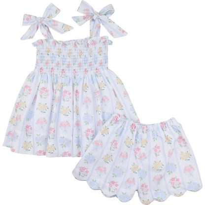 Smocked Floral Bouquet Short Set