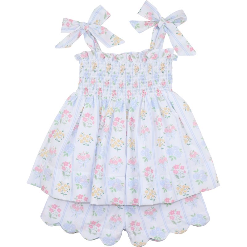 Smocked Floral Bouquet Short Set