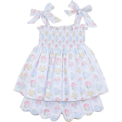 Smocked Floral Bouquet Short Set