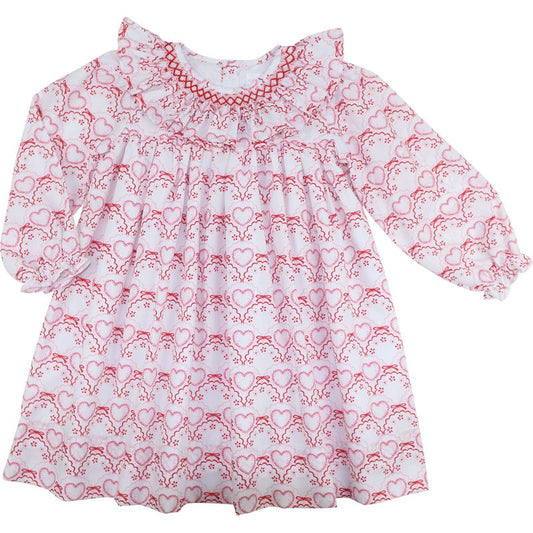 Smocked Heart And Bow Dress