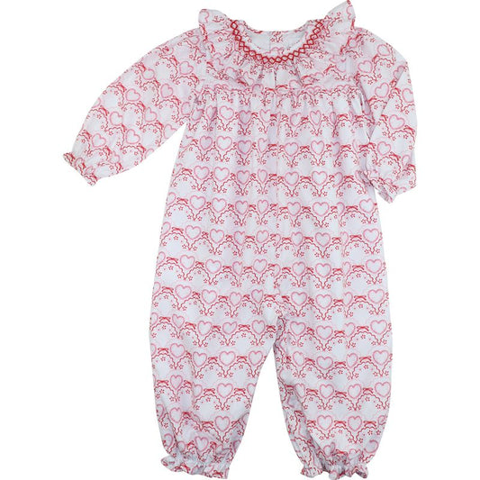 Smocked Heart And Bow Long Bubble