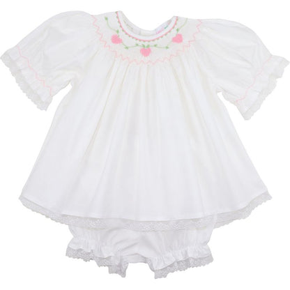 Smocked Hearts Diaper Set