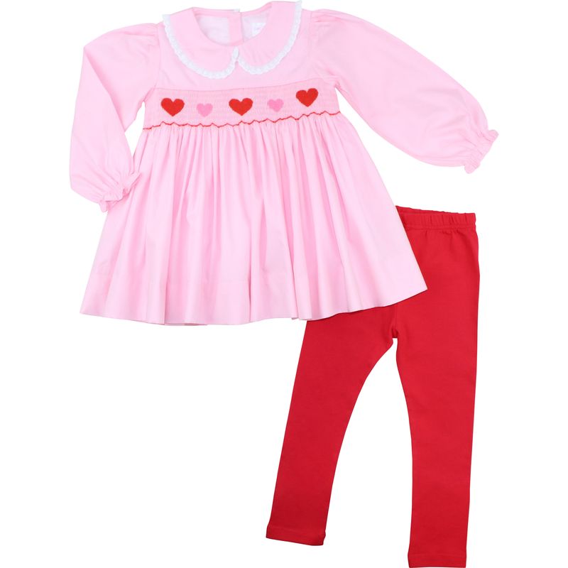 Smocked Hearts Legging Set