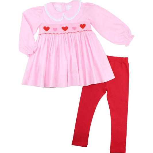 Smocked Hearts Legging Set