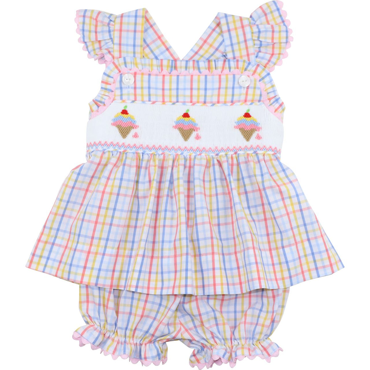 Smocked Ice Cream Diaper Set