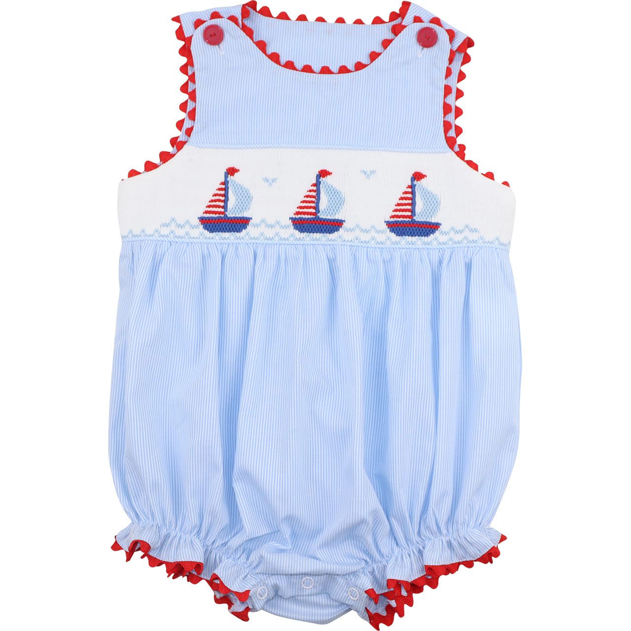 Smocked Ric Rac Sailboat Bubble