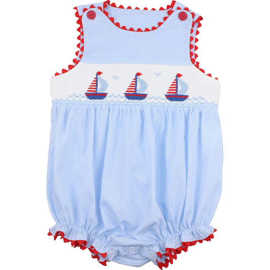 Smocked Ric Rac Sailboat Bubble