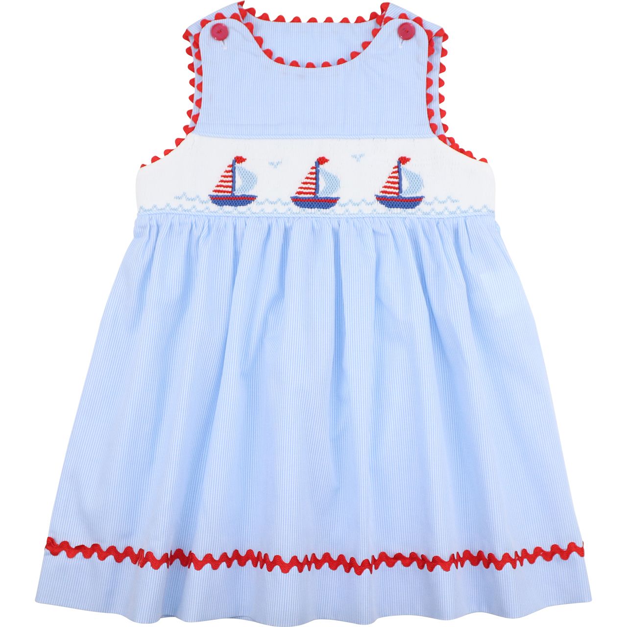 Smocked Ric Rac Sailboat Dress