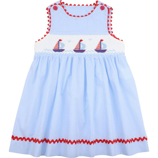 Smocked Ric Rac Sailboat Dress