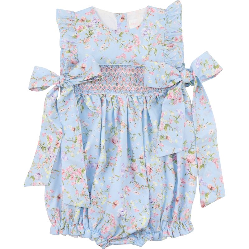 Smocked Rose Garden Bow Bubble