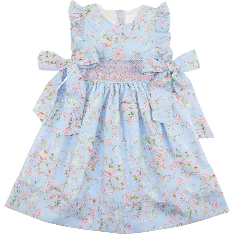 Smocked Rose Garden Bow Dress
