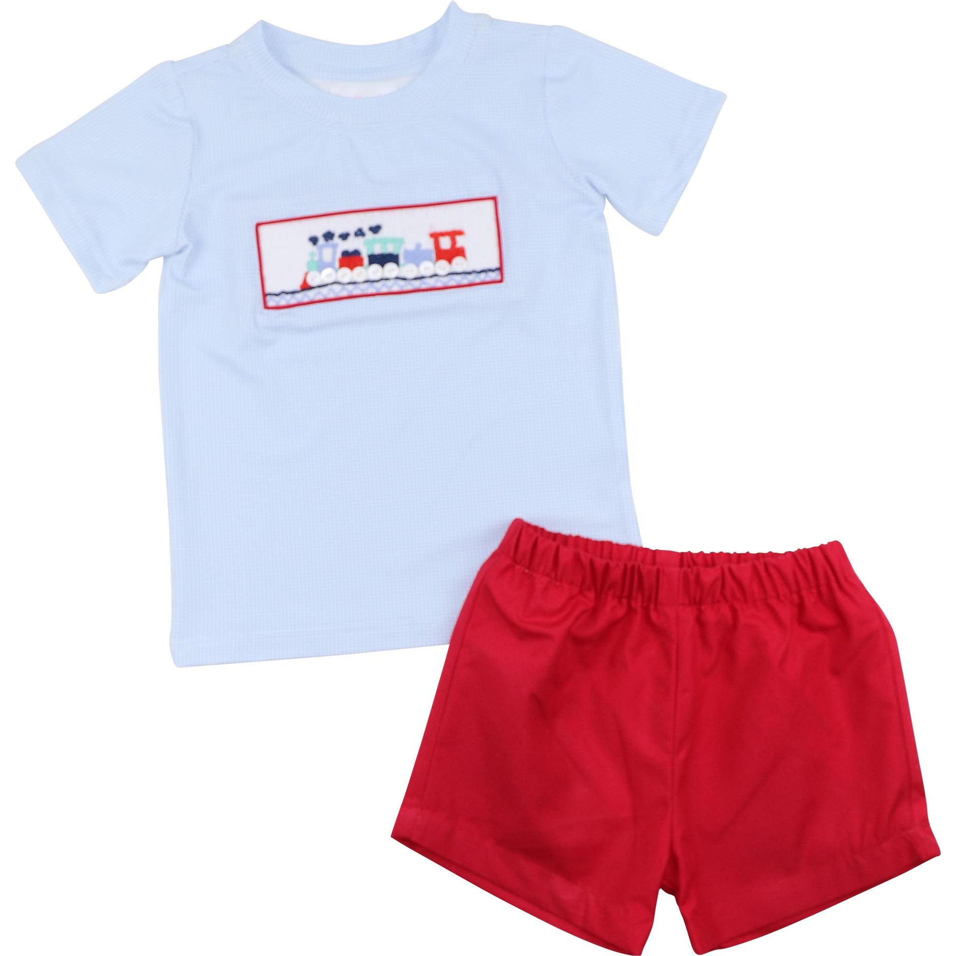 Smocked Train Short Set