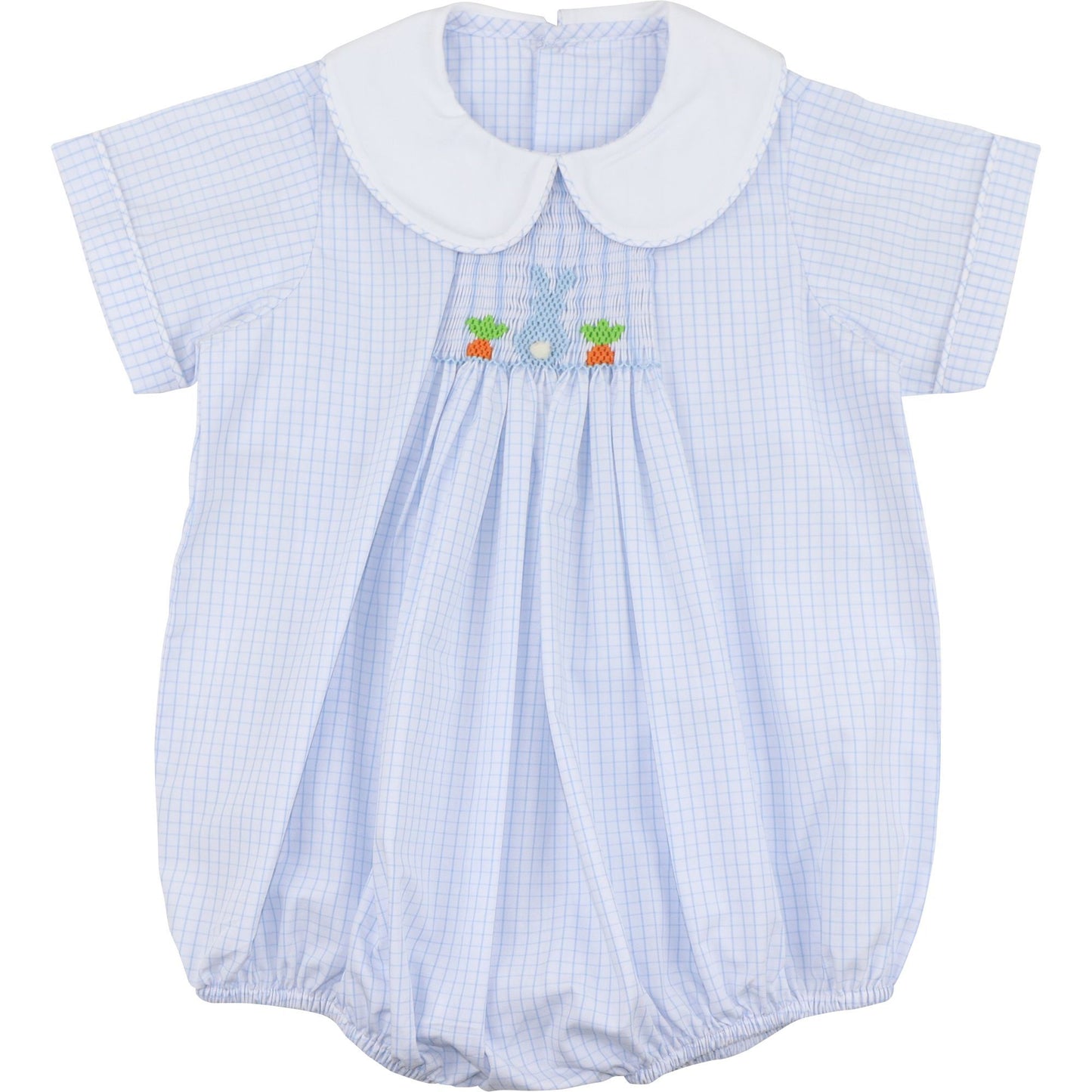 Smocked Windowpane Bunny Bubble