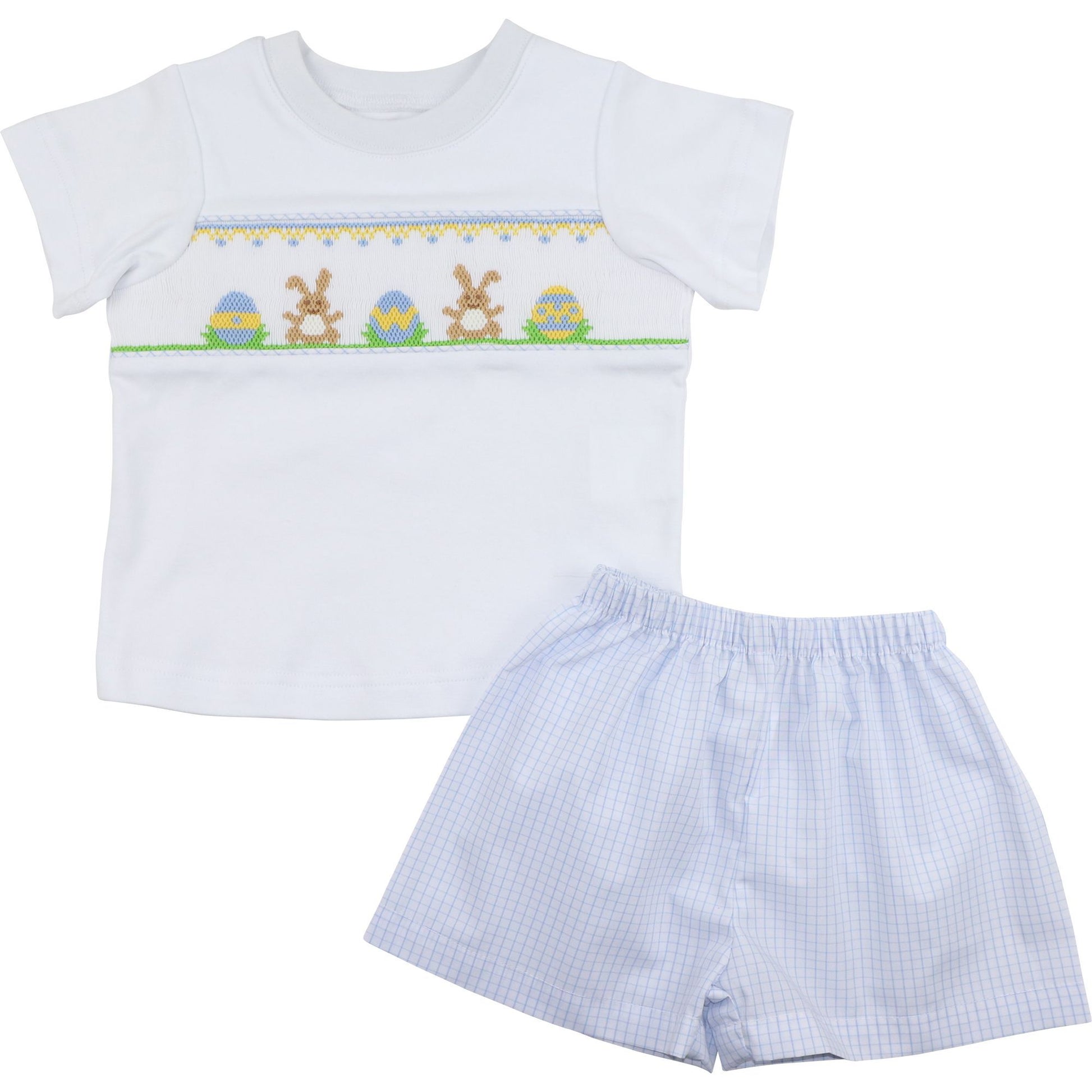 Smocked Windowpane Easter Short Set