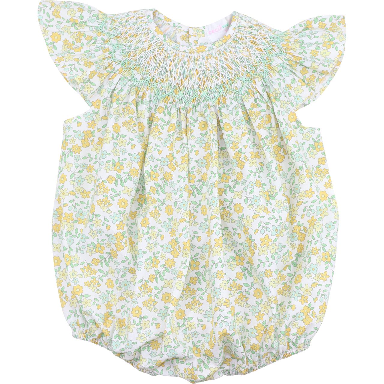 Spring Floral Smocked Bubble