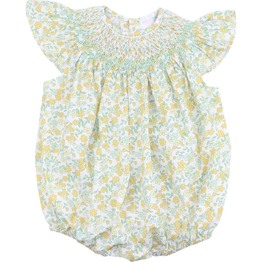 Spring Floral Smocked Bubble
