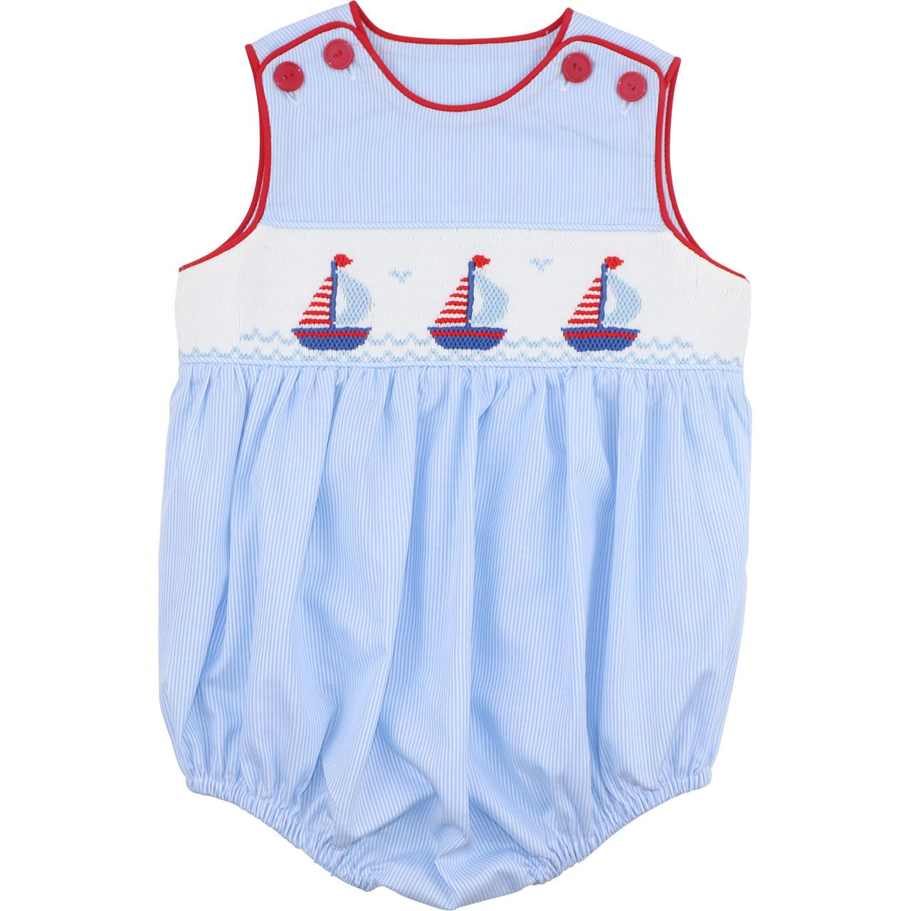 Striped Smocked Sailboat Bubble