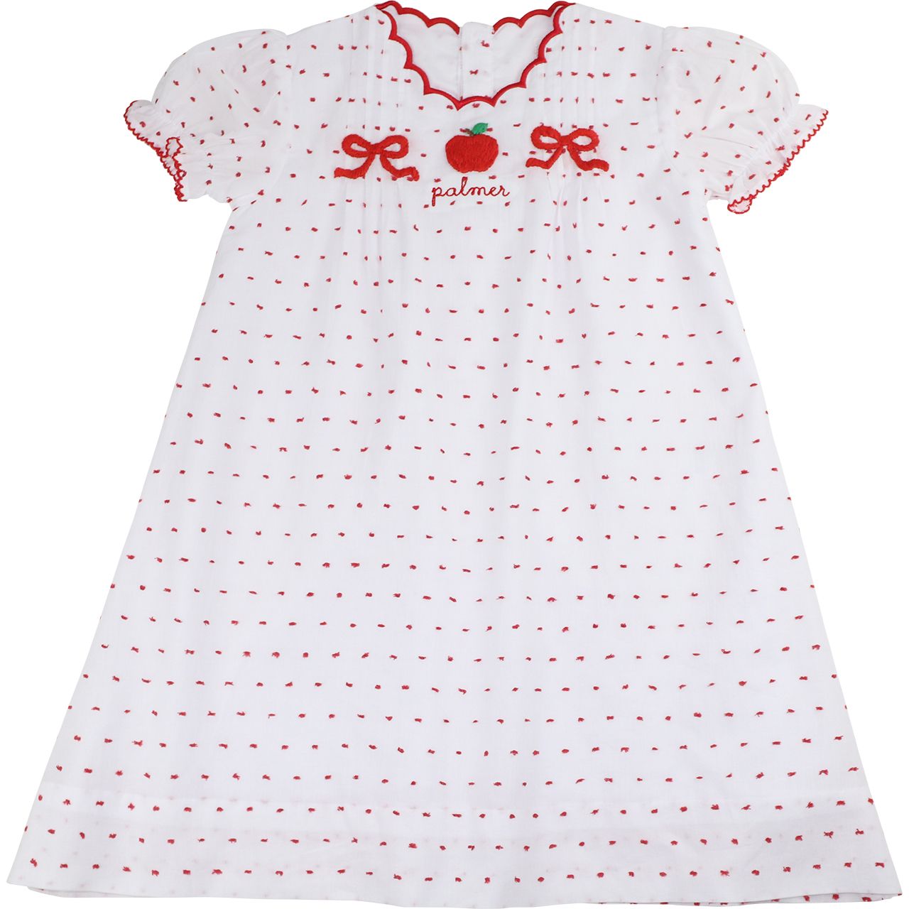 Swiss Dot Embroidered Apple Dress