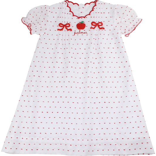 Swiss Dot Embroidered Apple Dress