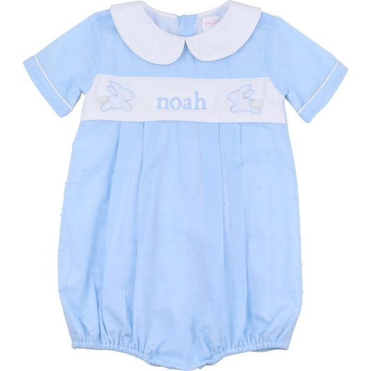 Swiss Dot Shadow Embroidered Bunny Bubble