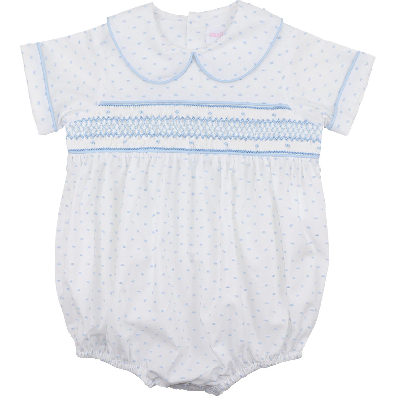 Swiss Dot Smocked Bubble