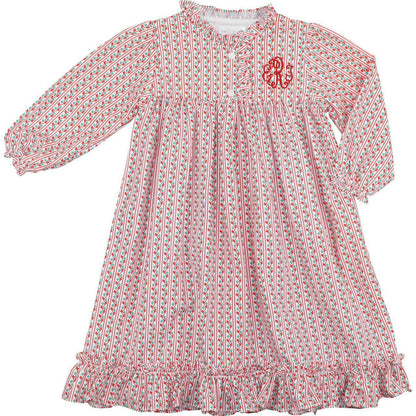 Green And Red Holiday Vine Night Gown