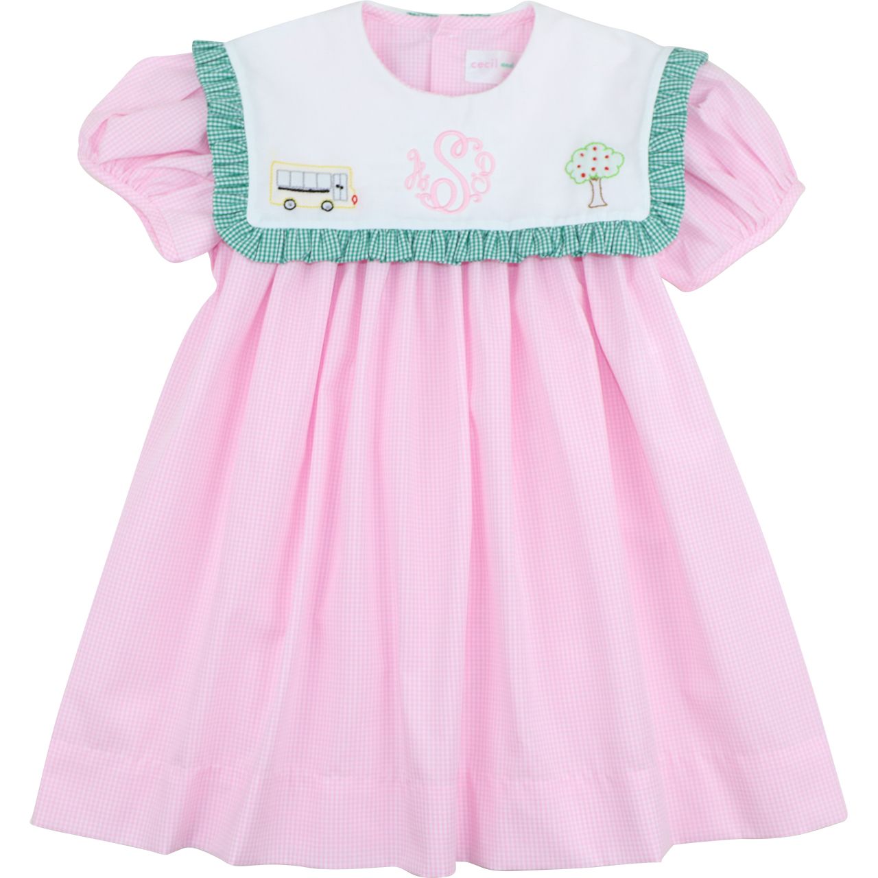 Pink And Green Gingham Back To School Dress