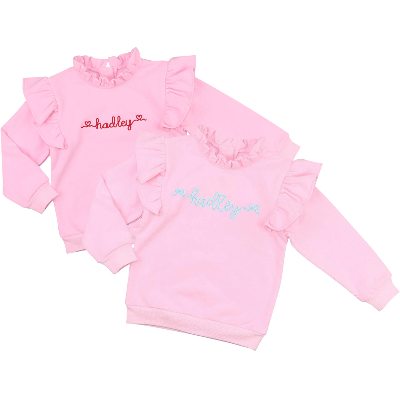 Pink Ruffled Sweatshirt
