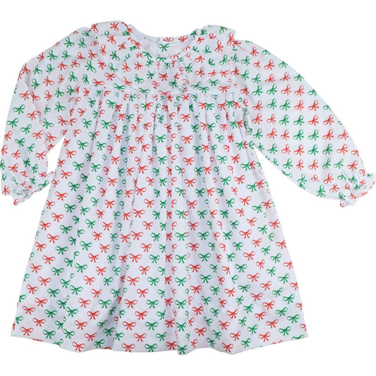 Red And Green Holiday Bow Dress