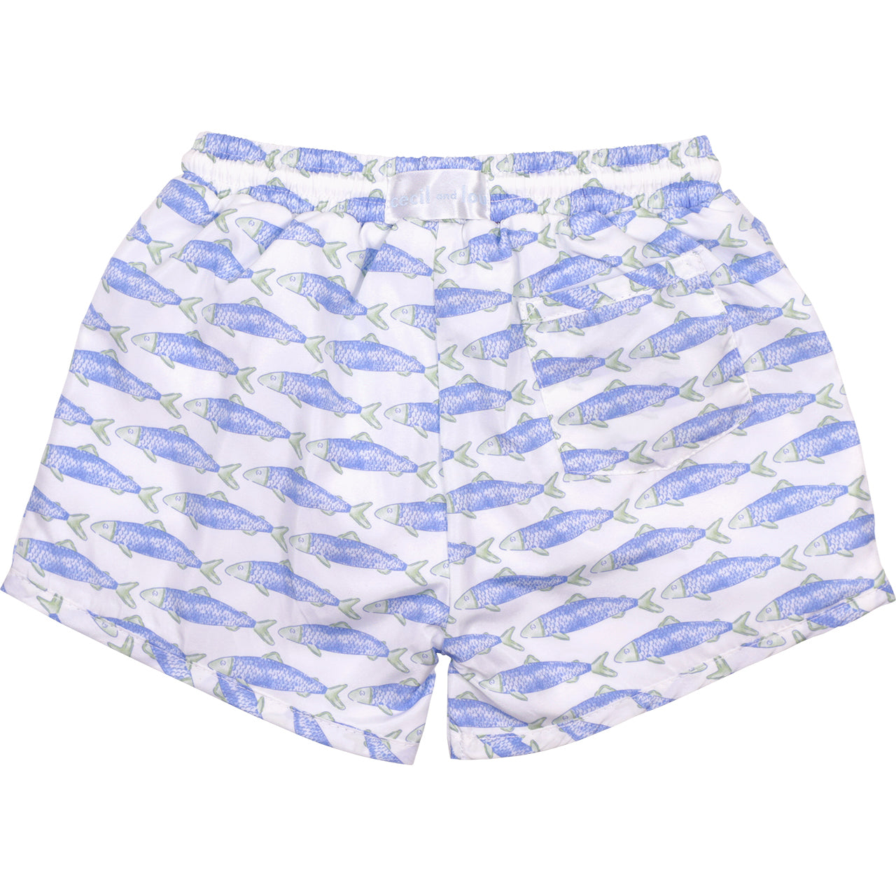Trout Print Swim Trunks-back