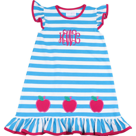 Turquoise Striped Apple Dress