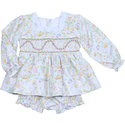 Twelve Days Of Christmas Smocked Corduroy Diaper Set