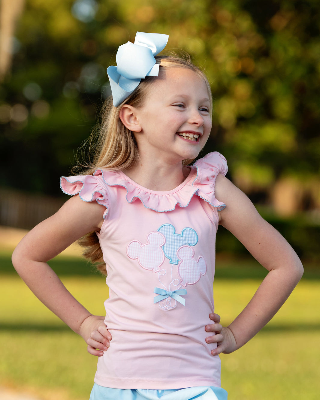 Itsy Bitsy Girls Light Blue Knit Dress - Mouse Ears Collar main image 1