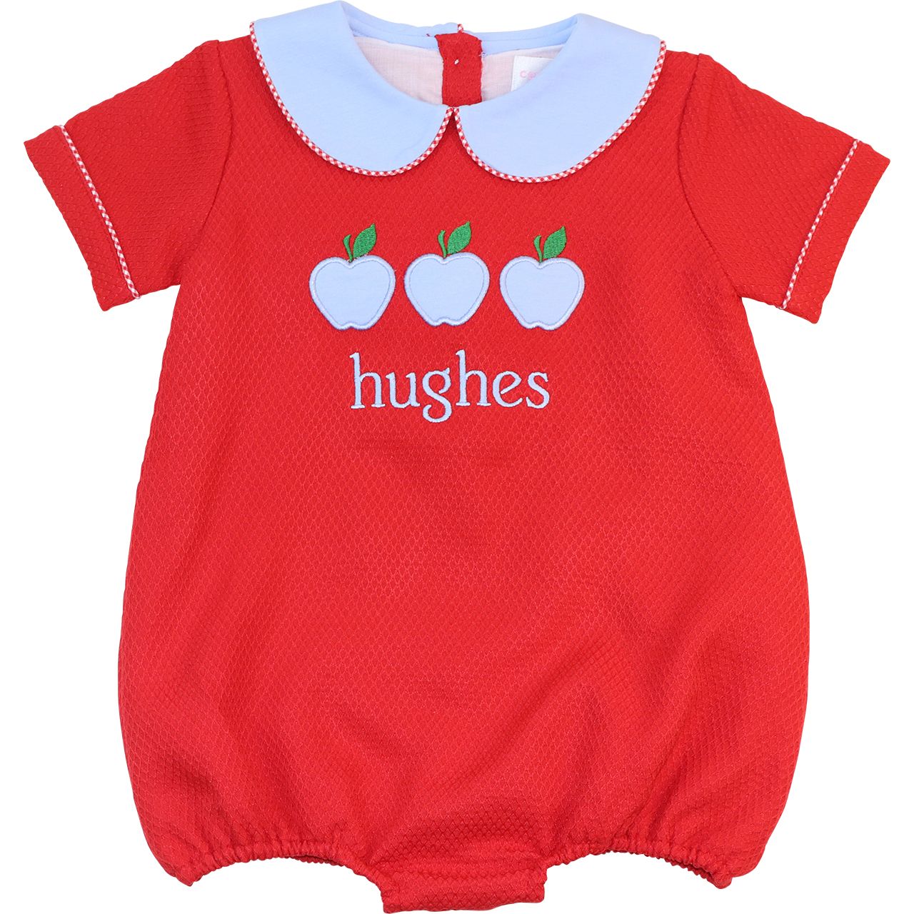 Red Honeycomb Applique Apple Bubble