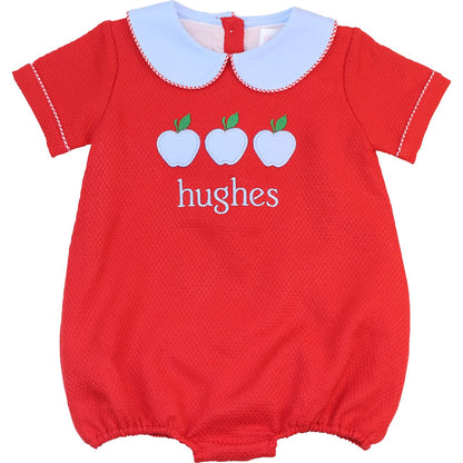 Red Honeycomb Applique Apple Bubble
