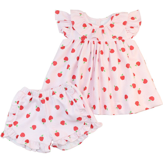 Pink And Red Honeycomb Apple Short Set