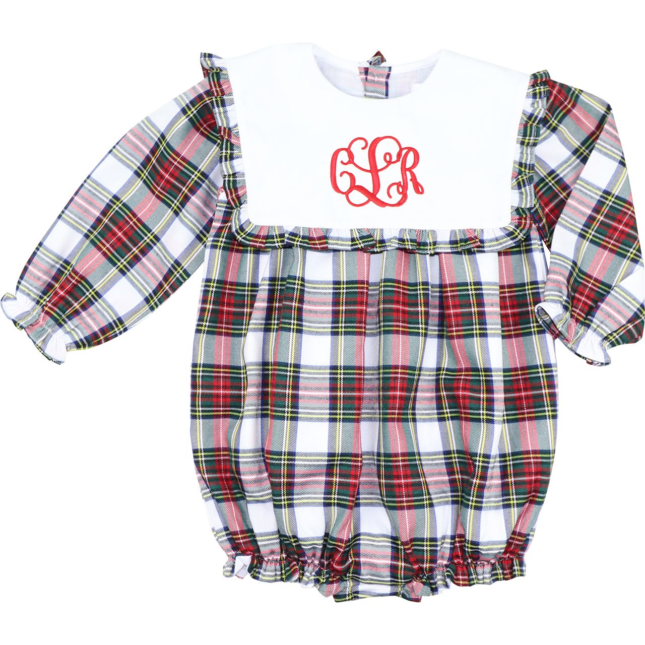 Green And Red Plaid Ruffle Bubble