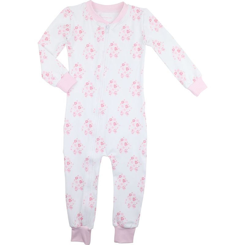 Valentine Bouquet Knit Zipper Pajamas