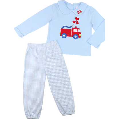 Valentine Firetruck Pant Set