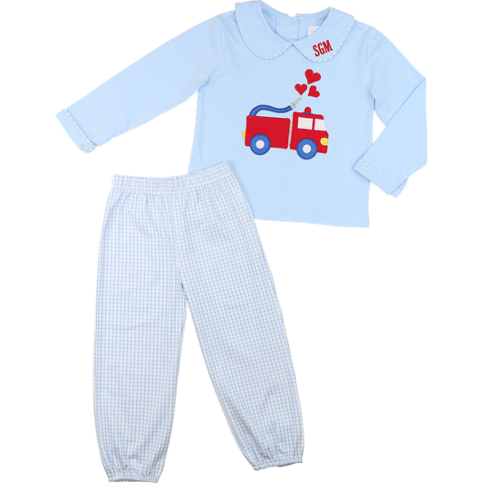 Valentine Firetruck Pant Set