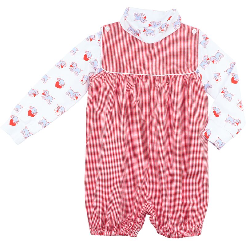 Valentine Puppies Short Romper Set