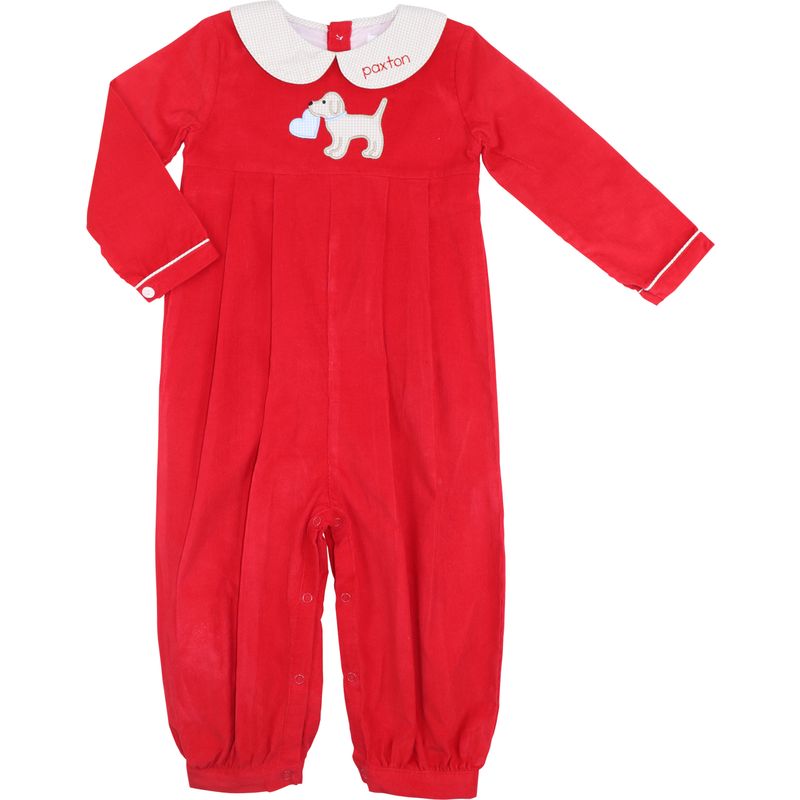 Valentine Puppy Long Romper