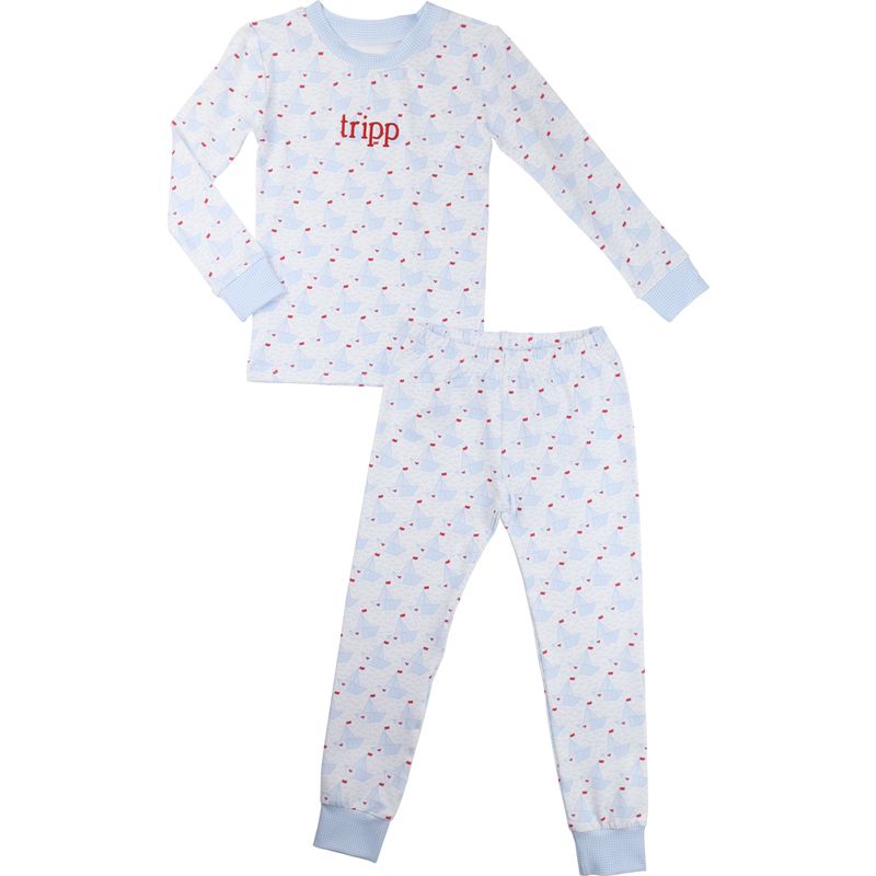 Valentine Sailboat Knit Pajamas