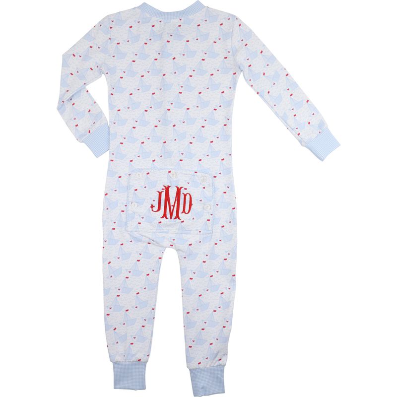 Valentine Sailboat Knit Zipper Pajamas