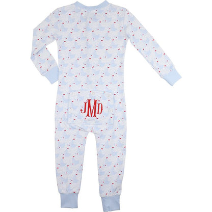 Valentine Sailboat Knit Zipper Pajamas