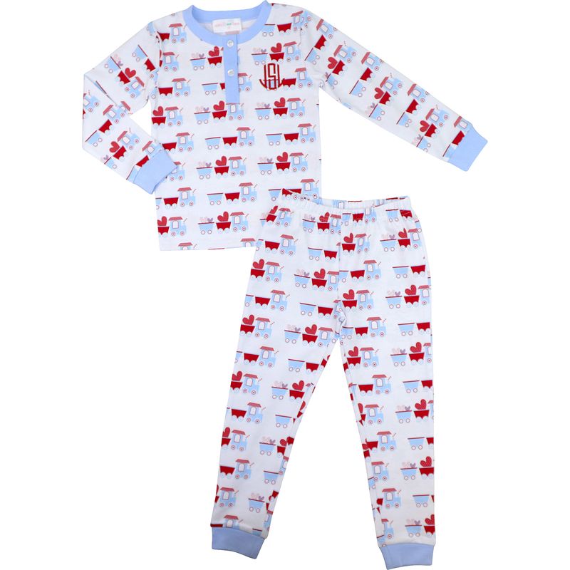 Valentine Train Knit Pajamas