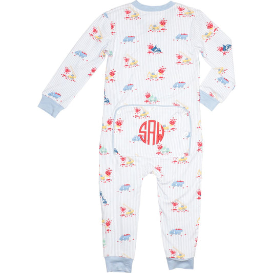 Valentine Truck Knit Zipper Pajamas