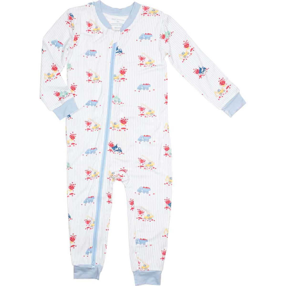 Valentine Truck Knit Zipper Pajamas