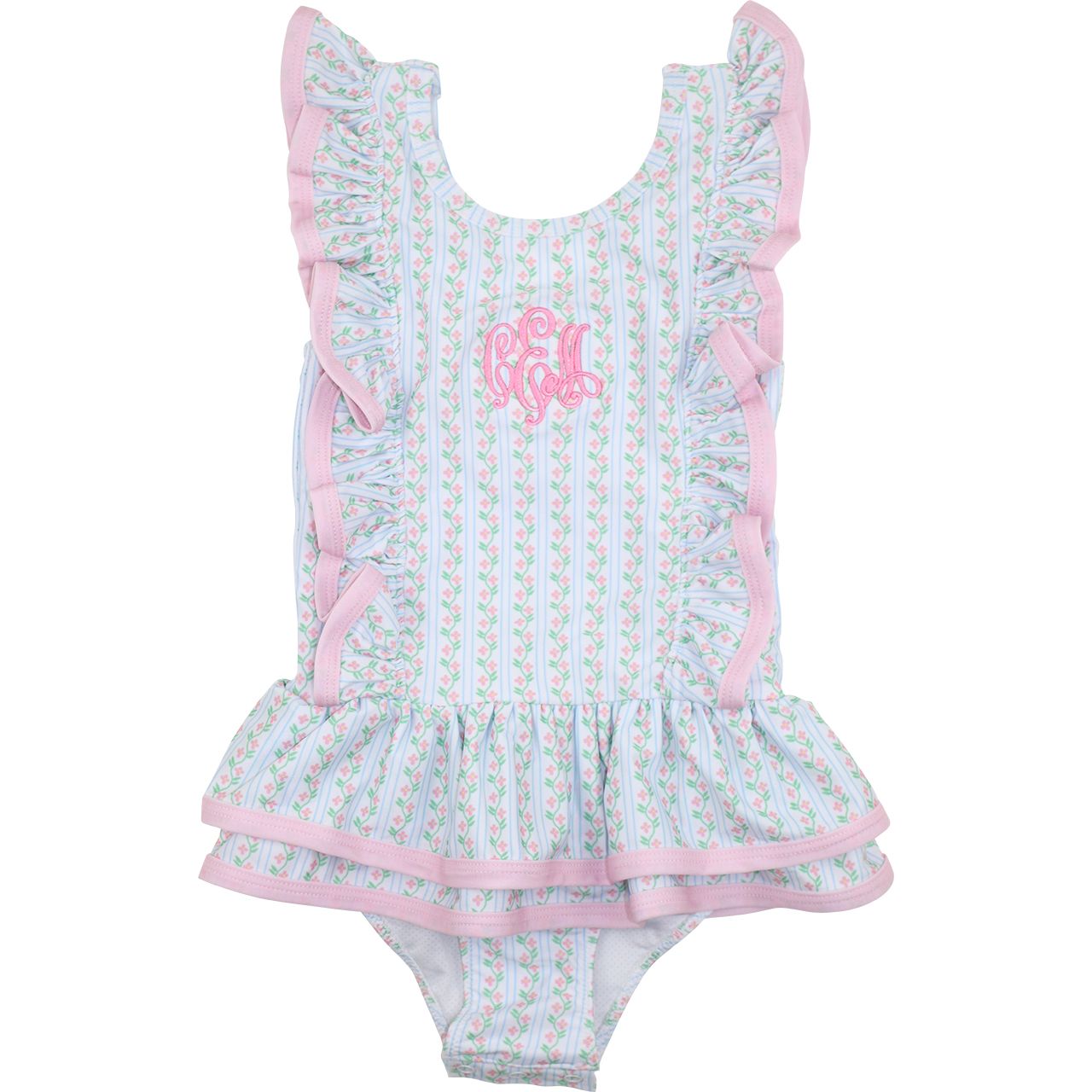 Vintage Floral Ruffle Swimsuit