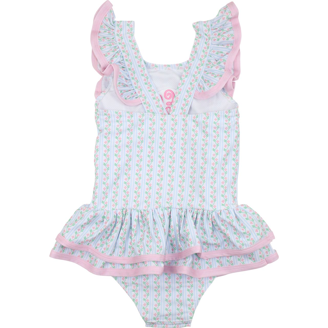 Vintage Floral Ruffle Swimsuit